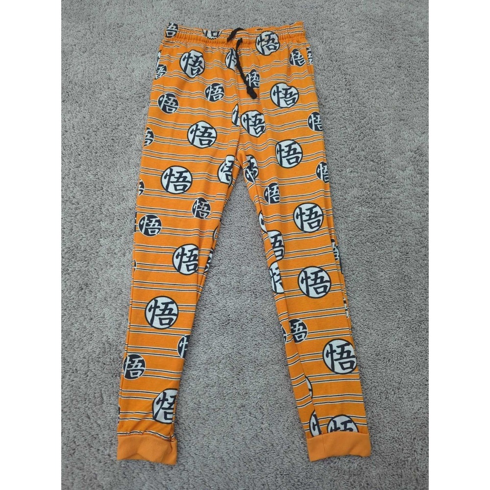 Dragon Ball Z Pajama Pants Youth Small Orange Goku Kanji Logo Sleepwear‎